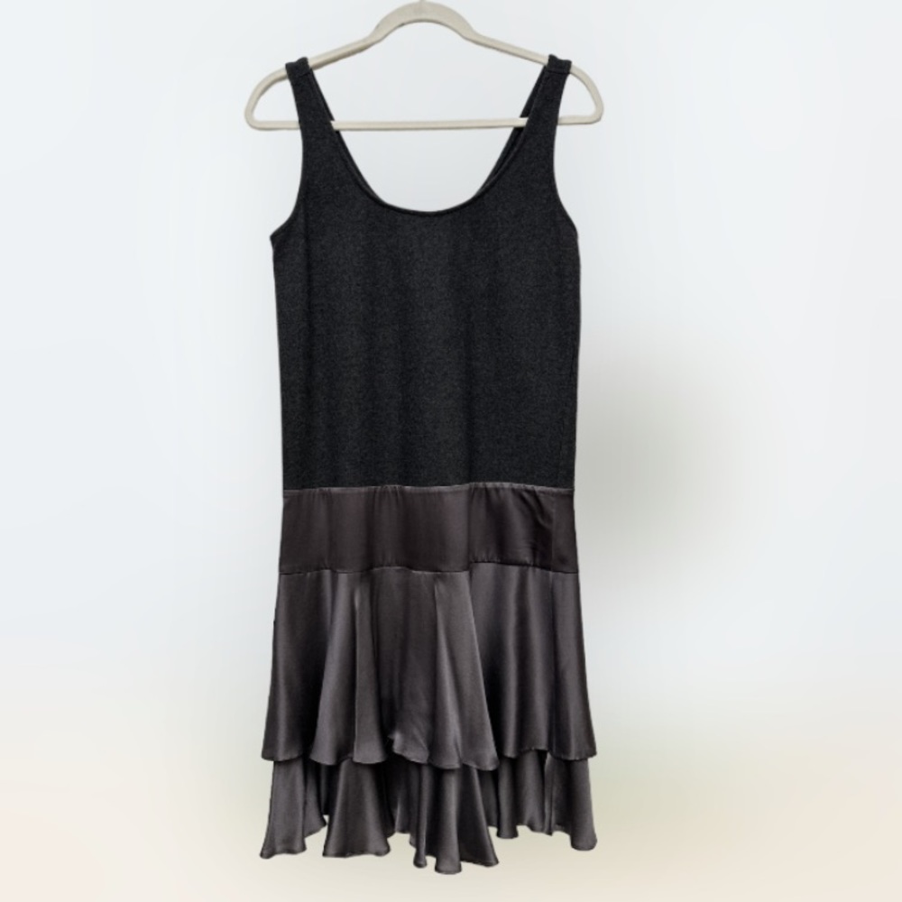 Diane Von Furstenberg GRAY Scoop Neck Sleeveless Knee-Length Shift Dress Sz 10 - Picture 2 of 6